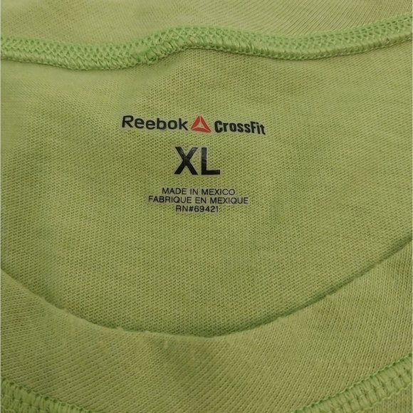 Reebok CrossFit Lime Green Athletic Workout T Shirt Men's Sz XL - Picture 5 of 8
